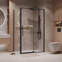 Душевое ограждение Niagara Nova NG-85-11AB-A100B-34 (110х100х195) прямоугольник,черный матовый,дверь распашная,стекло прозрачное,2 места