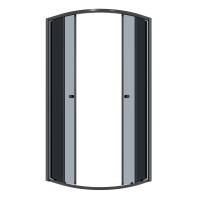 Душевое ограждение Niagara Eco NG-1003-14T (80х80х190) четверть круга,раздвижное,черный,стекло тонированное,1 место