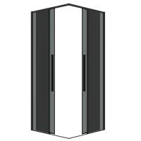 Душевое ограждение Grossman Galaxy 300.K33.01.8080.21.10 (80х80х195) квадрат,раздвижная,черный матовый,стекло тонированное, 1 место