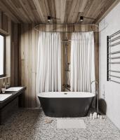 Ванна отдельностоящая Grossman Forta GR-1503MB (170х75х58) цвет черный/белый матовый,1 место