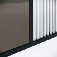 Душевая перегородка Niagara Nova NG-481-90FBLACK (90х200) черный матовый,стекло рифленое/тонированное,1 место