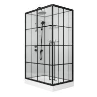 Душевая кабина Niagara Standart ST120/80/15QL/KL/BKT (120х80х225) низкий поддон(15см),черный,стекло прозрачное,3 места