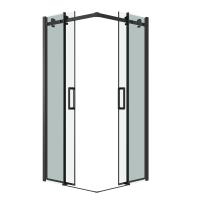 Душевое ограждение Grossman Classic 300.K33.04.8080.21.00 (80х80х195) квадрат,раздвижная,черный матовый,стекло прозрачное, 2 места