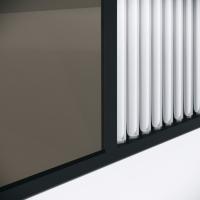 Душевая перегородка Niagara Nova NG-481-10FBLACK (100х200) черный матовый,стекло рифленое/тонированное,1 место