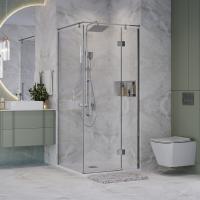 Душевое ограждение Niagara Nova NG-6632-34 (100х100х195) квадрат,хром,дверь распашная,стекло прозрачное,1 место
