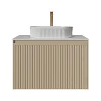 Тумба подвесная "КРИСТАЛЛ-80 см" с 1 ящ. беж. матовая