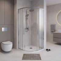 Душевое ограждение Niagara Nova NG-3627-34 (100х100х195) четверть круга, хром,двери раздвижные,стекло шиншилла,1 место