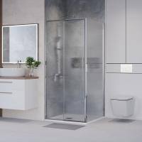 Душевое ограждение Niagara Nova NG-65-10CH-CH80-34 (100х80х195) прямоугольник,хром,дверь раздвижная,стекло шиншилла,2 места