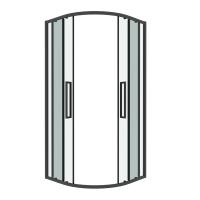 Душевое ограждение Grossman Cosmo 301.K33.02.9090.42.00 (90х90х195) четверть круга,раздвижная,графит сатин,стекло прозрачное, 1 место