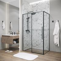 Душевое ограждение Grossman Galaxy 100.K33.01.140.21.00-200.K33.01.90.21.00 (140х90х195) раздвижная,черный матовый,стекло прозрачное,2 места