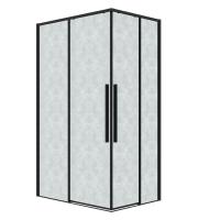 Душевое ограждение Grossman Galaxy 1/2.K33.01.80.21.02-1/2.K33.01.12L.21.02 (80х120х195) раздвижная,черный матовый,стекло шиншилла,2 места