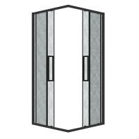 Душевое ограждение Grossman Cosmo 300.K33.02.9090.21.02 (90х90х195) квадрат,раздвижная,черный матовый,стекло шиншилла, 1 место