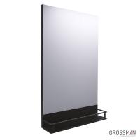 Зеркало Grossman МЕТРИС-50 см в раме с полочкой черное