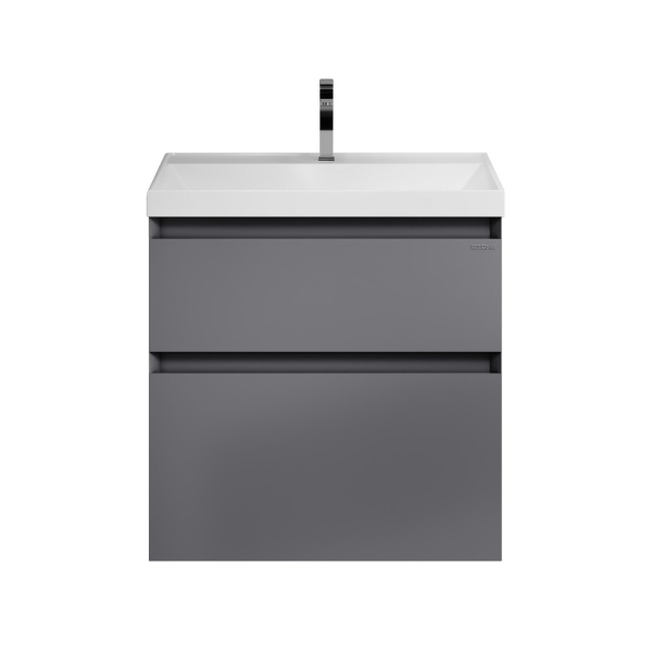 Тумба подвесная "МЕРКАДО-60 см" с 2-я ящ. графит матовая (ум. Classica-60)