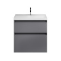 Тумба подвесная "МЕРКАДО-60 см" с 2-я ящ. графит матовая (ум. Classica-60)