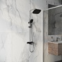 Душевая стойка Grossman Alba 500.K35.06.100/210 с верхним душем,ручной лейкой и смесителем,хром с черным,1 место