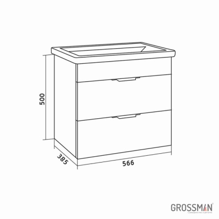 Тумба подвесная Grossman ФОРТА-60 см темный дуб галифакс