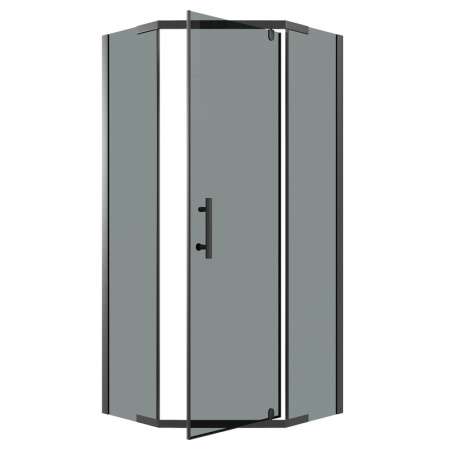 Душевое ограждение Niagara Eco NG-1009-14DT (90х90х190) трапеция,распашное,черный,стекло тонированное,1 место