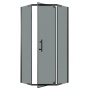 Душевое ограждение Niagara Eco NG-1009-14DT (90х90х190) трапеция,распашное,черный,стекло тонированное,1 место