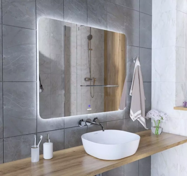 Зеркало Grossman Elegans-промо 100 х 80 см, LED подсветка, сенсорный выключатель, 17100801