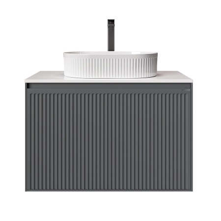 Тумба подвесная "КРИСТАЛЛ-80 см" с 1 ящ. графит матовая