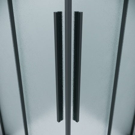 1/2 душевого ограждения Grossman Galaxy 1/2.K33.01.10L.21.02 (100*195) черный матовый, стекло шиншилла, 1 место