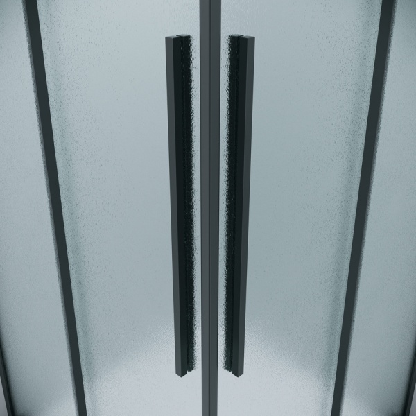 1/2 душевого ограждения Grossman Galaxy 1/2.K33.01.10L.21.02 (100*195) черный матовый, стекло шиншилла, 1 место