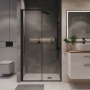 Дверь в нишу Niagara Nova NG-84-12AB (120х195) черный матовый,стекло прозрачное,дверь раздвижная,1 место