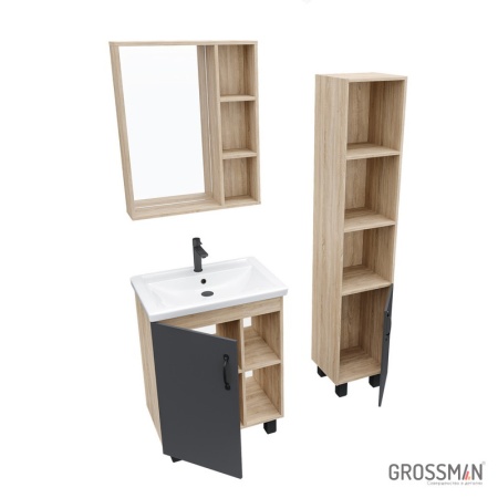 Зеркало Grossman ФЛАЙ-60 см дуб сонома