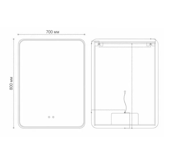 Зеркало Grossman Elegans-норма 70 х 80 см, LED подсветка, подогрев, 177080