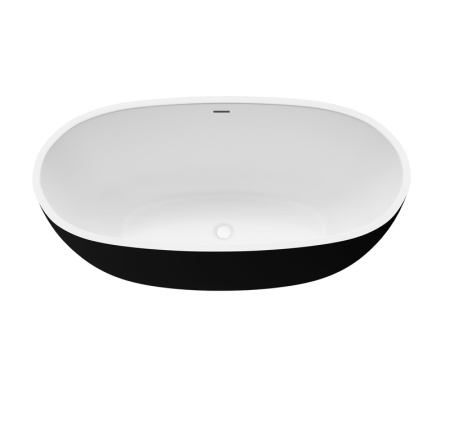 Ванна отдельностоящая Grossman Classic GR-2403MB (150х78х58) цвет черный/белый матовый,1 место