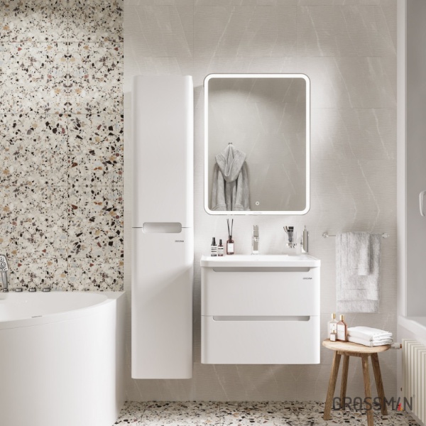 Тумба подвесная Grossman АДЕЛЬ-60 см с 2-я ящиками белая