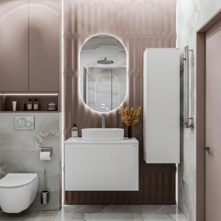 Тумба подвесная "КРИСТАЛЛ-80 см" с 1 ящ. белая глянец