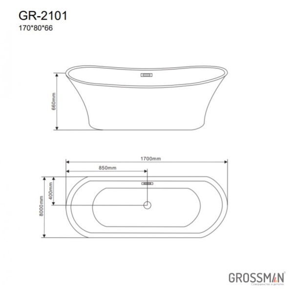 Отдельностоящая ванна Grossman GR-2101