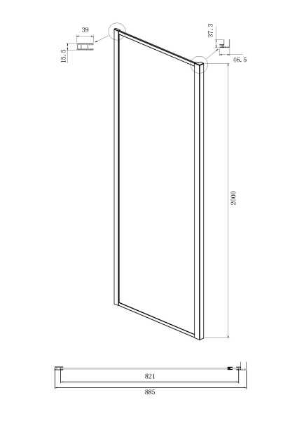 Боковая стенка Ambassador Forsa 90AX 900x2000