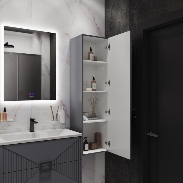 Пенал подвесной "ЛУКСОР-35 см" универсальный, графит матовый