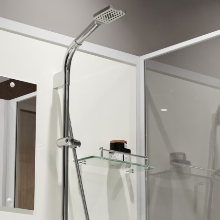 Душевая кабина Niagara Standart ST80/15Q/BK (80х80х200) квадрат,поддон 15см,распашная,проф.белый,без крыши,3 места