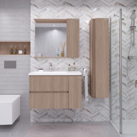 Тумба подвесная "ЮНИТ-80 см" с 2-я ящ. кадена вуд (ум. Фостер-80 Пр.)