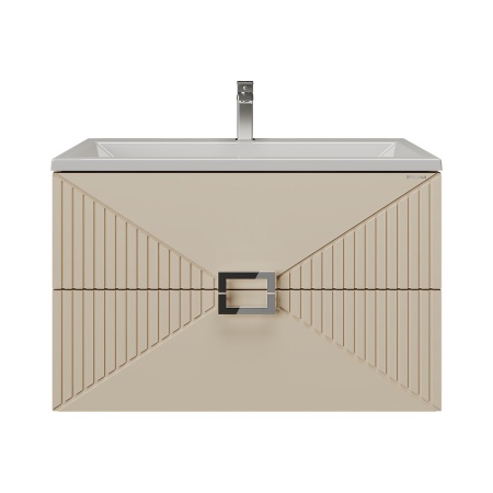 Тумба подвесная "ЛУКСОР-70 см" с 2-я ящ. беж. матовая (ум. Блисс-70 см.)