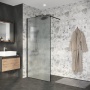 Душевая перегородка Niagara Nova NG-781-12BLACK (120х200) черный матовый,стекло эффект битого стекла,1 место