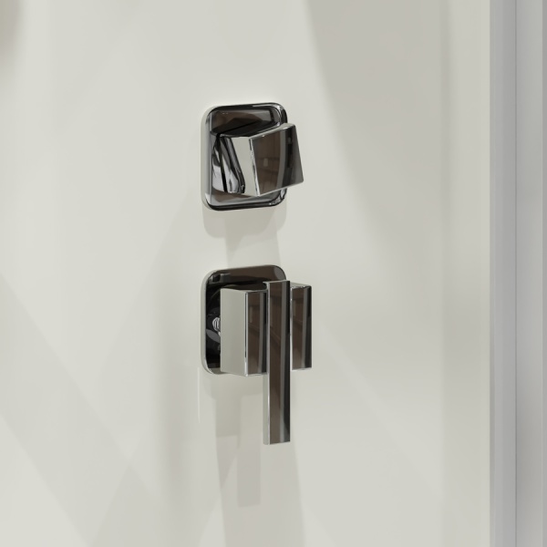 Душевая кабина Niagara Standart ST100/80/15Q/BK (100х80х200) прямоугольник,поддон 15см,распашная,проф.белый,без крыши,3 места
