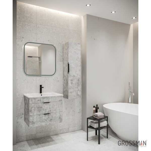 Пенал подвесной Grossman КРОСС-30 см бетон