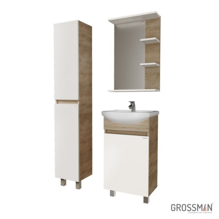 Тумба напольная Grossman ПОЛО-45 см дуб сонома/белая