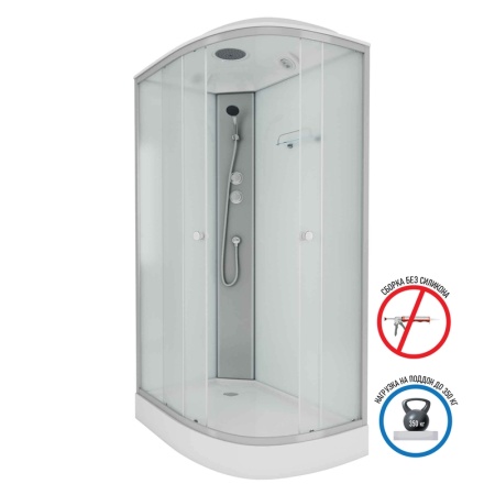 Душевая кабина Niagara Eco E120/80/13L/MT (120х80х215) низкий поддон(13см),стекло матовое,3 места
