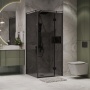 Душевое ограждение Niagara Nova NG-2832-34BLACK (100х100х195) квадрат,черный матовый,дверь распашная,стекло тонированное,1 место