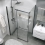 Душевое ограждение Grossman Pragma 100.K33.03.110.42.00-200.K33.03.100.42.00 (110х100х195) распашная,графит сатин,стекло прозрачное,2 места