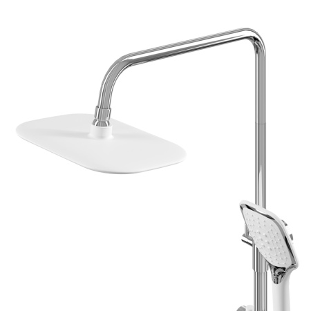 Душевая стойка Grossman Alba 500.K35.06.100/000 с верхним душем,ручной лейкой и смесителем,хром с белым,1 место