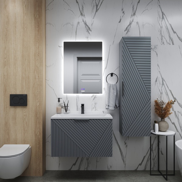 Тумба подвесная "БЛИСС-80 см" с 1 ящ. графит матовая (ум. Блисс-80 см.)