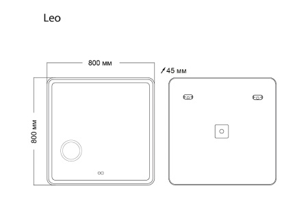 Зеркало Grossman Leo 80 168080 с подсветкой с сенсорным выключателем и подогревом