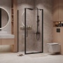 Душевое ограждение Niagara Nova NG-85-10AB-A80B-34 (100х80х195) прямоугольник,черный матовый,дверь распашная,стекло прозрачное,2 места